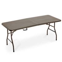 Tavolo Horeca pieghevole 74 x 76 x 183 cm HDPE noce - 25043