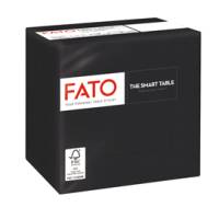 Tovagliolo carta 24 x 24 cm 2 veli nero - 23745