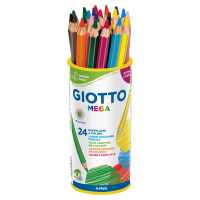 Pastelli colorati Mega - esagonale - Ø mina 5,5 mm - colori assortiti - conf. 24 pezzi - Giotto - 519700 - 8000825519703 - DMwebShop