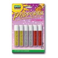 Porporina glitter - 2 gr - colori assortiti - conf. 6 tubi - Lebez - 5134-ASS - 8007509051344 - DMwebShop