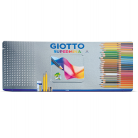 Pastello Supermina - mina 3,8 mm - colori assortiti - astuccio in metallo 50 pezzi - Giotto - 23750000 - 8000825237508 - DMwebShop