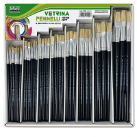 Pennello punta piatta serie 577 - punta a spatola in pura setola - Assortimeno vetrinetta 168 pezzi - Lebez - 1999. - 8007509019993 - DMwebShop