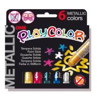 Tempera solida in stick Playcolor - 10 gr - colori assortiti - astuccio 6 stick metal - Instant - 10321 - 8414213103212 - DMwebShop