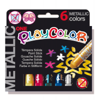 Tempera solida in stick Playcolor - 10 gr - colori assortiti - astuccio 6 stick metal - Instant - 10321 - 8414213103212 - DMwebShop