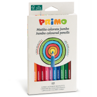 Matite colorate Jumbo - Ø mina 5,5 mm - colori assortiti astuccio 12 matite - Primo - 510MAXI12E - 8006919005107 - DMwebShop