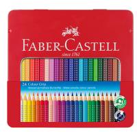 Matite colorate Colour Grip - acquerellabili - astuccio in metallo 24 pezzi - Faber Castell - 112423 - 4005401124238 - DMwebShop