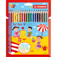 Pastelli Trio Thick - Ø mina 4,2 mm - con temperino - colori assortiti - conf. 18 pezzi - Stabilo - 203/2-18 - 3168070203183 - DMwebShop