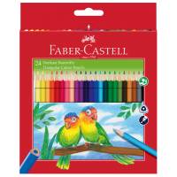 Matite colorate Eco - triangolari - Ø mina 3 mm - con temperino - colori assortiti - astuccio 24 pezzi - Faber Castell - 120524 - 7891360467427 - DMwebShop