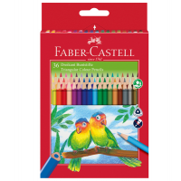 Matite colorate Eco triangolari - Ø mina 3 mm - con temperino - colori assortiti - astuccio 36 pezzi - Faber Castell - 120536 - 7891360556381 - DMwebShop