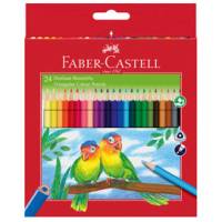 Matite colorate Eco triangolari diametro mina 3 mm con temperino colori assortiti Faber Castell astuccio 24 pezzi 120524 - 10962