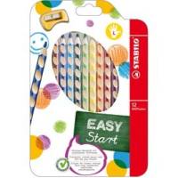 Pastelli Easycolors diametro mina 4,2 mm per mancini astuccio 12 colori Stabilo - 10986