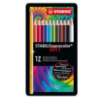Pastello Aquacolor 1612 tratto 2,8 mm colori assortiti astuccio in metallo 12 pezzi Stabilo 1612 5 - 11012