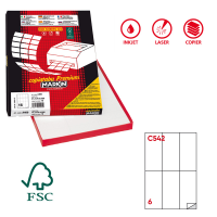 Etichetta adesiva C542 - permanente - 70 x 148 mm - 6 etichette per foglio - bianco - scatola 100 fogli A4 - Markin - X210C542 - 8007047026040 - DMwebShop