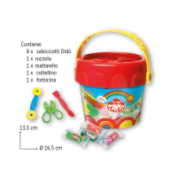 Pasta modellabile DiDo' medio - DiDo' - secchiello 8 salsicciotti con attrezzi - Dido - 397700 - 8000144001606 - DMwebShop