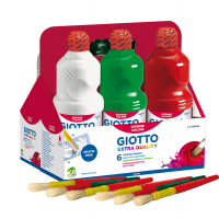Schoolpack 6 flaconi tempera pronta - 1 lt - colori assortiti - Giotto - 53460000 - 8000825041327 - DMwebShop