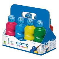 Tempera pronta acrilica - 250 ml - colori assortiti - schoolpack 8 flaconi - Giotto - 535100 - 8000825044298 - DMwebShop