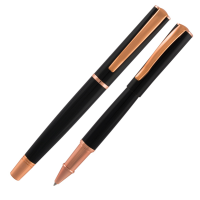 Roller Linea Impressa - punta M - nero-rosegold - Monteverde J029866