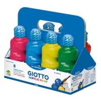 Tempera pronta acrilica 250 ml colori assortiti schoolpack 8 flaconi - 10393