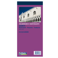 Blocco conti ristoranti-pizzerie-trattorie - 21,5 x 10 cm - 100 copie - Data Ufficio DU162100000