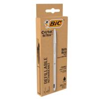 Penna sfera Cristal Re'New - con cappuccio - 1 mm - nero - Bic - 997201 - 3086123640122 - DMwebShop