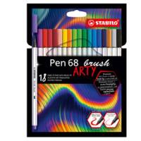Pennarelli Pen 68 Brush Arty Line 568/12 - colori assortiti - astuccio 12 pezzi - Stabilo - 568/12-21-20 - 4006381566926 - DMwebShop