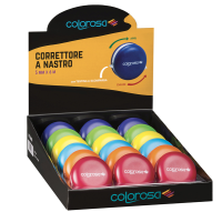 Correttore a nastro - 5 mm x 6 mt - colori assortiti - Colorosa - expo 18 pezzi - Ri.plast - 360010 - 8004428043375 - DMwebShop