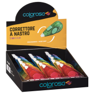 Correttore a nastro - 5 mm x 6 mt - ergonomico - colori assortiti - expo 18 pezzi - Colorosa - 360015 - 8004428045379 - DMwebShop