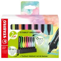 Evidenziatore Green Boss - punta a scalpello - tratto 2 - 5 mm - colori assortiti - deskset 8 pezzi - Stabilo - 6070/08-5 - 4006381572842 - DMwebShop