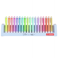 Evidenziatori Swing Cool Pastel - punta a scalpello - tratto 1 - 4 mm - colori assortiti - deskset 18 pezzi - Stabilo - 275/18-01-5 - 4006381565998 - DMwebShop
