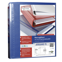 Raccoglitore personalizzabile Stelvio TI - 4 anelli a D - Ø 40 mm - dorso 5,5 cm - f.to utile 22 x 30 cm - blu - Sei Rota - 36404637 - 8004972004181 - DMwebShop