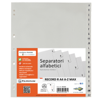 Separatore alfabetico A-Z Record R - PPL - 24,5 x 30 cm - A4 maxi - grigio - Sei Rota 581420
