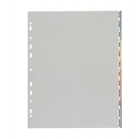 Separatore - 12 tacche personalizzabili - PP - 22 x 30 cm - grigio - Favorit - 400006688 - 8006779056202 - DMwebShop