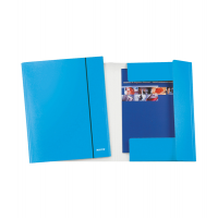 Cartella con elastico WOW - cartoncino plastificato - 3 lembi - 25 x 35 cm - azzurro metal - conf. 5 pezzi - Leitz - 39830036 - 4002432534739 - DMwebShop