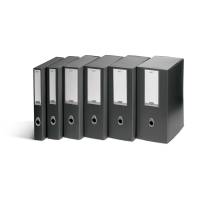 Scatola progetto Plus Vip - 34,5 x 24,5 cm - dorso 4 cm - grigio antracite - conf. 5 pezzi - Fellowes - 1007001 - 43859658954 - DMwebShop