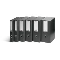Scatola progetto Plus Vip - 34,5 x 24,5 cm - dorso 8 cm - grigio antracite - conf. 5 pezzi - Fellowes - 1007201 - 43859658978 - DMwebShop