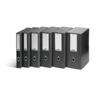Scatola progetto Plus Vip - 34,5 x 24,5 cm - dorso 10 cm - grigio antracite - conf. 5 pezzi - Fellowes - 1007301 - 43859658985 - DMwebShop