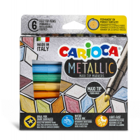 Pennarelli Maxi Metallic - colori assortiti - scatola 6 pezzi - Carioca - 43161 - 8003511431617 - DMwebShop