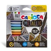 Pennarelli Metallic - punta fine - colori assortiti - scatola 8 pezzi - Carioca - 43162 - 8003511431624 - DMwebShop