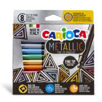 Pennarelli Metallic - punta fine - colori assortiti - scatola 8 pezzi - Carioca - 43162 - 8003511431624 - DMwebShop