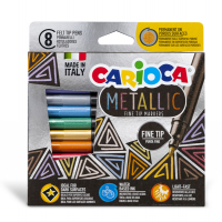 Pennarelli Metallic - punta fine - colori assortiti - scatola 8 pezzi - Carioca - 43162 - 8003511431624 - DMwebShop