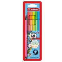 Pennarello Pen 68 - colori assortiti neon - astuccio 6 pezzi - Stabilo - 6806-1 - 4006381132503 - DMwebShop