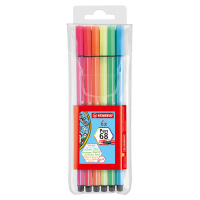 Pennarello Pen 68 - colori assortiti neon - astuccio 6 pezzi - Stabilo - 6806-1 - 4006381132503 - DMwebShop