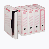 Scatola archivio Storage - formato legale - 85 x 253 x 355 mm - bianco e rosso - 1602 - conf. 32 pezzi - King Mec - 00160200 - 8004389022952 - DMwebShop