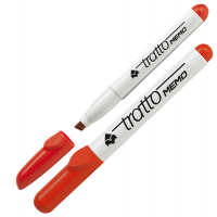 Pennarello a secco Memo per lavagne cancellabili - punta a scalpello - 6,5 mm - rosso - conf. 12 pezzi - Tratto - 852002 - 8000825852022 - DMwebShop