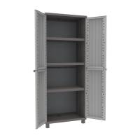 Armadio JWood 268 - 2 ante - PPL effetto legno - 68 x 37,5 x 170 cm - grigio tortora Terry - 1002717 - 8005646026164 - DMwebShop