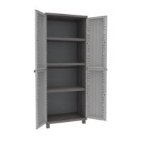 Armadio JWood 268 - 2 ante - PPL effetto legno - 68 x 37,5 x 170 cm - grigio tortora Terry - 1002717 - 8005646026164 - DMwebShop