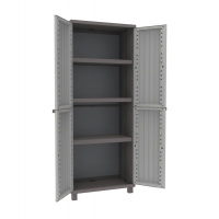 Armadio JWood 268 - 2 ante - PPL effetto legno - 68 x 37,5 x 170 cm - grigio tortora Terry - 1002717 - 8005646026164 - DMwebShop