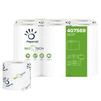 Carta igienica standard Bio Tech - 2 veli - 165 strappi - Ø 10 cm - 9,5 cm x 18,2 mt - pacco 12 rotoli - Papernet - 407569 - 8024929475697 - DMwebShop