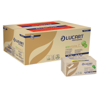 Asciugamani piegati a Z EcoNatural - 2 veli - 20,5 gr - 23,5 x 23 cm - goffratura corda - avana - conf. 18 pezzi da 220 - Lucart - 864036 - 8005892345156 - DMwebShop