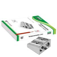 Temperamatite senza contenitore - 2 fori - in metallo - cuneiforme - conf. 20 pezzi - Lebez - 020 - 26523A - DMwebShop